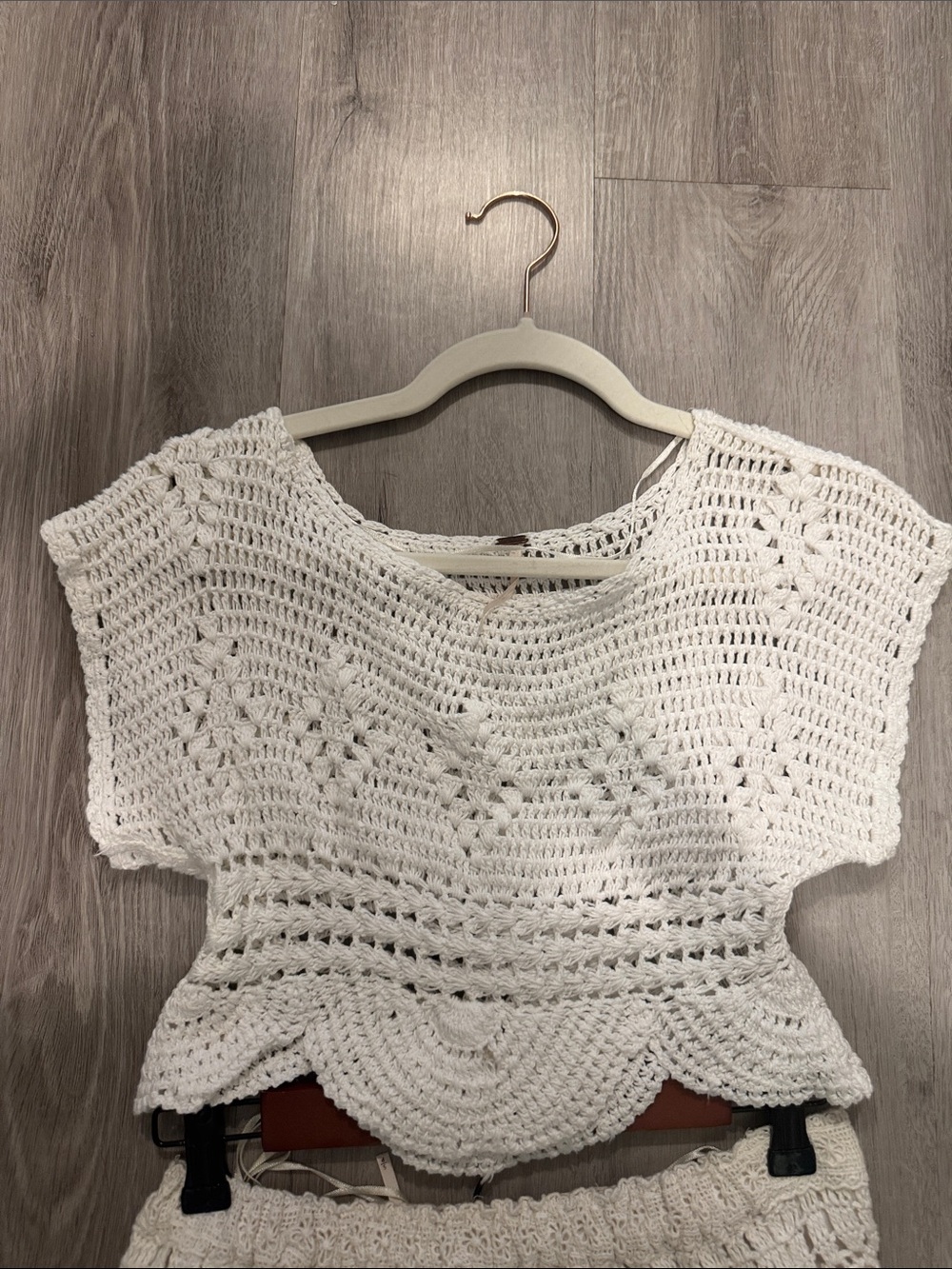 Free People White Tiered Crochet Waist Maxi Skirt and top (its a set ) - Picture 2 of 4